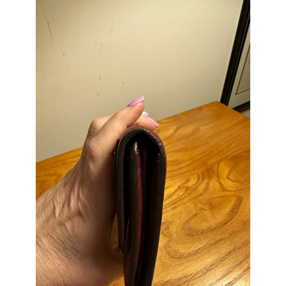Chloe Burgundy Leather Long Flap Wallet - Picture 9 of 14
